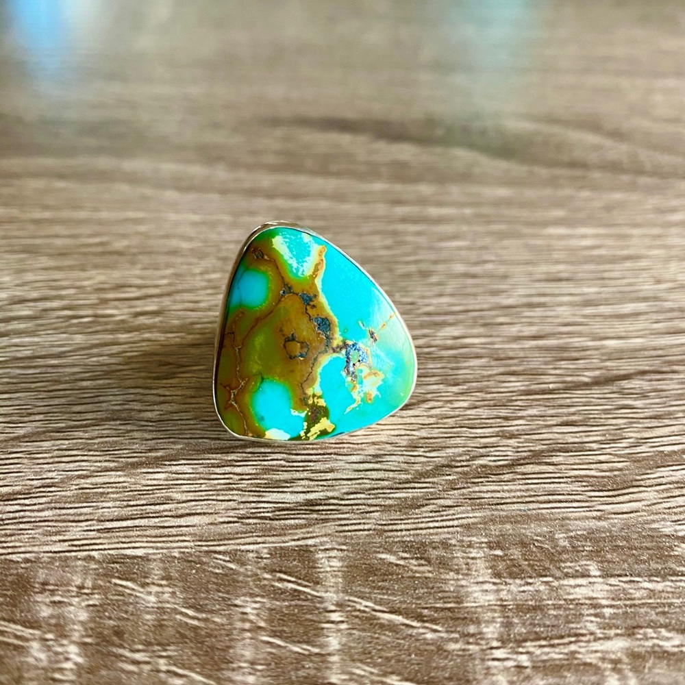 Turquoise Sterling Silver Statement Ring - image 2